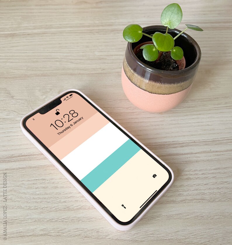 Pink Stripes iPhone Wallpaper. Blush Pink Stripes Screensaver. Teal
