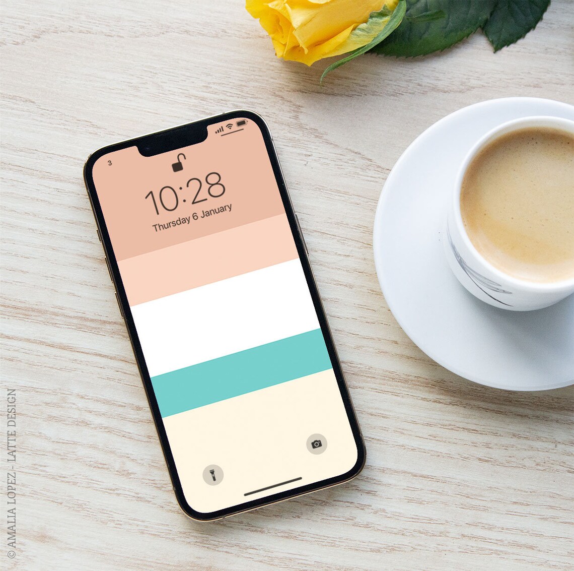 Pink Stripes iPhone Wallpaper. Blush Pink Stripes Screensaver. Teal
