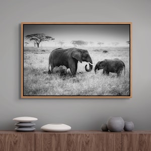 Elephant Photo Wall Art African Wildlife Family Home Decor Living Room Safari Decor Nursery Wall Gallery Print Nature Photography Fine Art