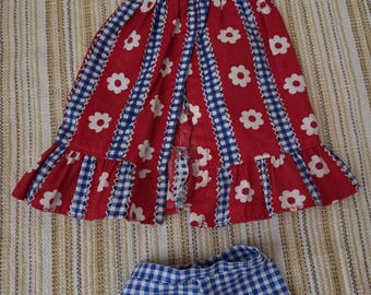 RARE robe vintage aftermarket w short Outfit pour poupée en velours idéale Crissy Grow et tailles similaires