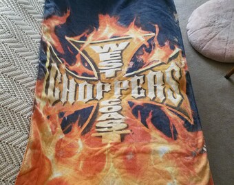 Vintage 2004 West Coast Choppers Black Orange Beach Towel Vintage 2004 West Coast Choppers Black Orange Beach Towel