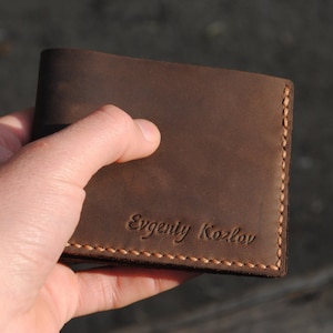Cartera de cuero personalizada para hombre, Cartera de cuero para hombre, Cartera plegable, Regalo para padrinos de boda, Cartera para hombre, Ideas de regalo para él, Cartera de cuero minimalista