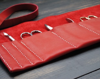Personalized leather manicure tool organizer. Small tools leather organizer. Case for nail clippers. Case for manicure.Leather case tweezers