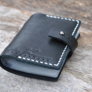 Leather card holder with files,PERSONALIZED, unisex, individual, Credit card wallet, Credit Card Case,Credit card organizer image 4