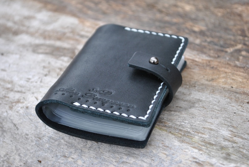 Leather card holder with files,PERSONALIZED, unisex, individual, Credit card wallet, Credit Card Case,Credit card organizer image 4