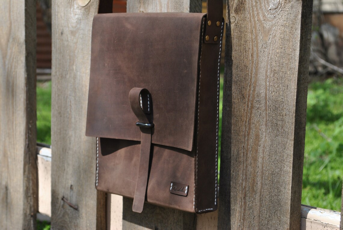 Mens Leather Bag Messenger Bag Mens Messenger Leather Satchel Etsy