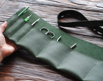 Personalized leather manicure tool organizer. Small tools leather organizer. Case for nail clippers. Case for manicure.Leather case tweezers