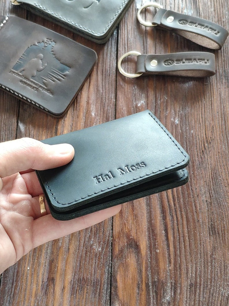 PERSONALIZED, Leather Card Holder, Credit card wallet, Credit card organizer, Leather Card Case, Credit Card Holder, leather card wallet. image 6