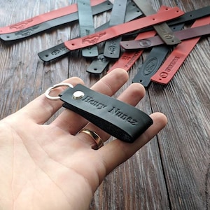 Personalized Custom Leather Keychain,Leather Key Holder,Leather key,Leather key holder belt,Black leather keychain,Brown leather keychain image 1