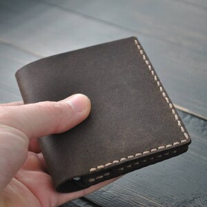 Cartera de piel vintage, tarjetero de piel, Cartera de piel, Cartera de piel mujer, Cartera de piel hombre, Monedero mujer, Regalo personalizado imagen 4