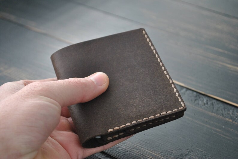 Cartera de piel vintage, tarjetero de piel, Cartera de piel, Cartera de piel mujer, Cartera de piel hombre, Monedero mujer, Regalo personalizado imagen 4