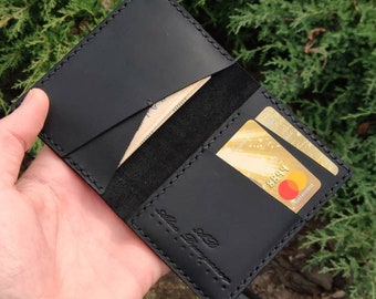 Mens leather card wallet ,Leather Bifold Wallet, Leather Vertical Bifold, Breast Pocket Wallet, Handmade Leather Wallet, Slim leather wallet