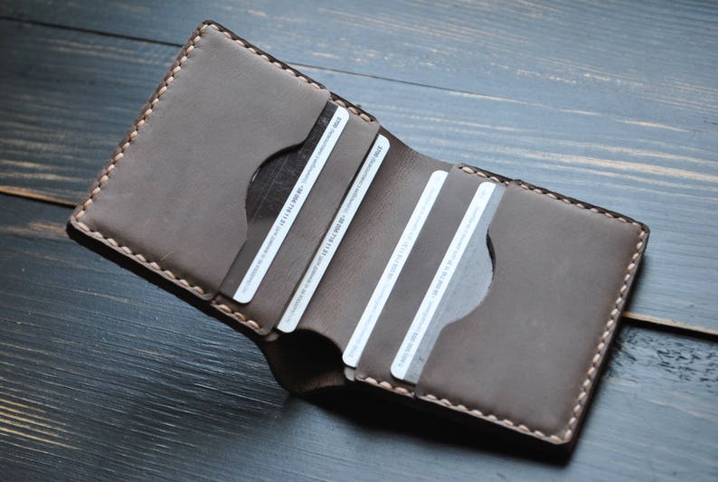 Vintage leather wallet, leather cardholder, Leather wallet, Leather wallet women, men's leather wallet, women's purse, Personalized gift. image 9