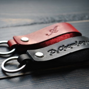 Personalized Custom Leather Keychain,Leather Key Holder,Leather key,Leather key holder belt,Black leather keychain,Brown leather keychain image 6