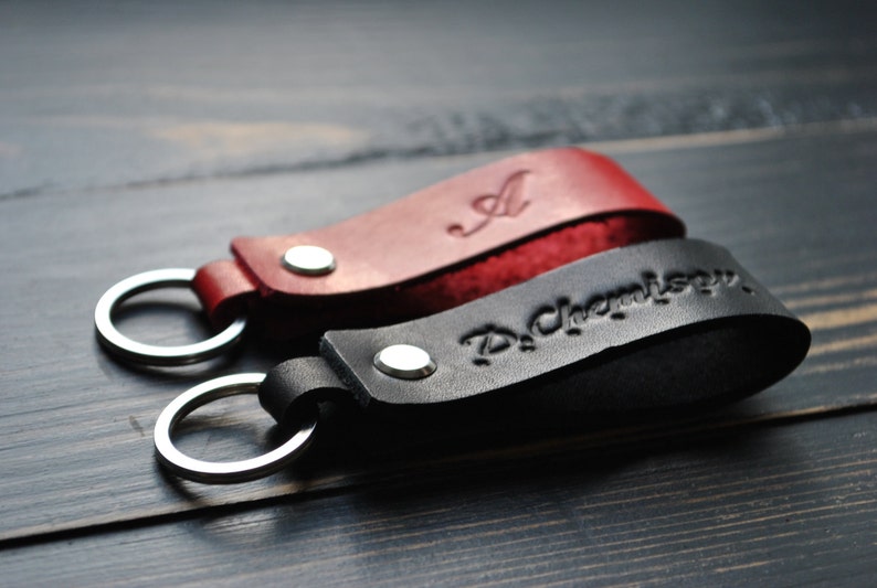 Personalized Custom Leather Keychain,Leather Key Holder,Leather key,Leather key holder belt,Black leather keychain,Brown leather keychain image 6