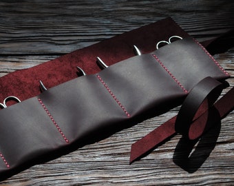 Personalized leather manicure tool organizer. Small tools leather organizer. Case for nail clippers. Case for manicure.Leather case tweezers