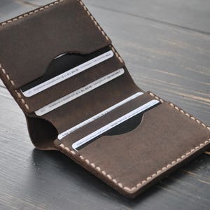 Cartera de piel vintage, tarjetero de piel, Cartera de piel, Cartera de piel mujer, Cartera de piel hombre, Monedero mujer, Regalo personalizado imagen 7