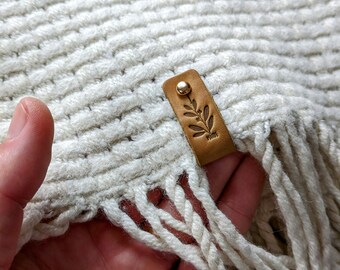 Personalized labels for handmade products, leather labels for knitted items, product tags, custom clothing labels,knitting tags.