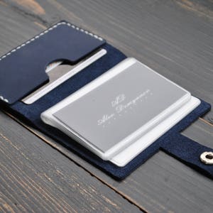 Leather card holder with files,PERSONALIZED, unisex, individual, Credit card wallet, Credit Card Case,Credit card organizer image 7