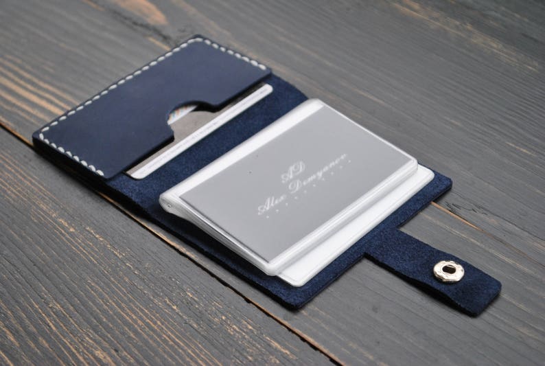 Leather card holder with files,PERSONALIZED, unisex, individual, Credit card wallet, Credit Card Case,Credit card organizer image 7