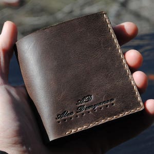 Cartera de piel vintage, tarjetero de piel, Cartera de piel, Cartera de piel mujer, Cartera de piel hombre, Monedero mujer, Regalo personalizado imagen 1