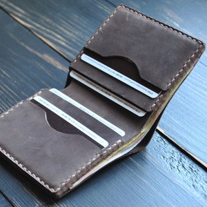 Cartera de piel vintage, tarjetero de piel, Cartera de piel, Cartera de piel mujer, Cartera de piel hombre, Monedero mujer, Regalo personalizado imagen 8
