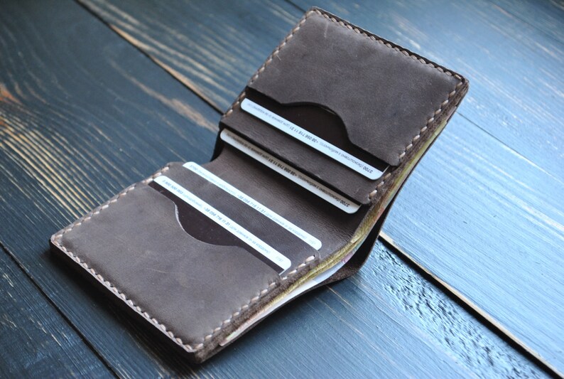 Cartera de piel vintage, tarjetero de piel, Cartera de piel, Cartera de piel mujer, Cartera de piel hombre, Monedero mujer, Regalo personalizado imagen 8