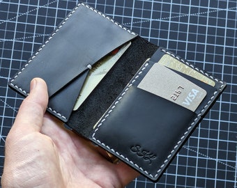 Mens leather card wallet ,Leather Bifold Wallet, Leather Vertical Bifold, Breast Pocket Wallet, Handmade Leather Wallet, Slim leather wallet