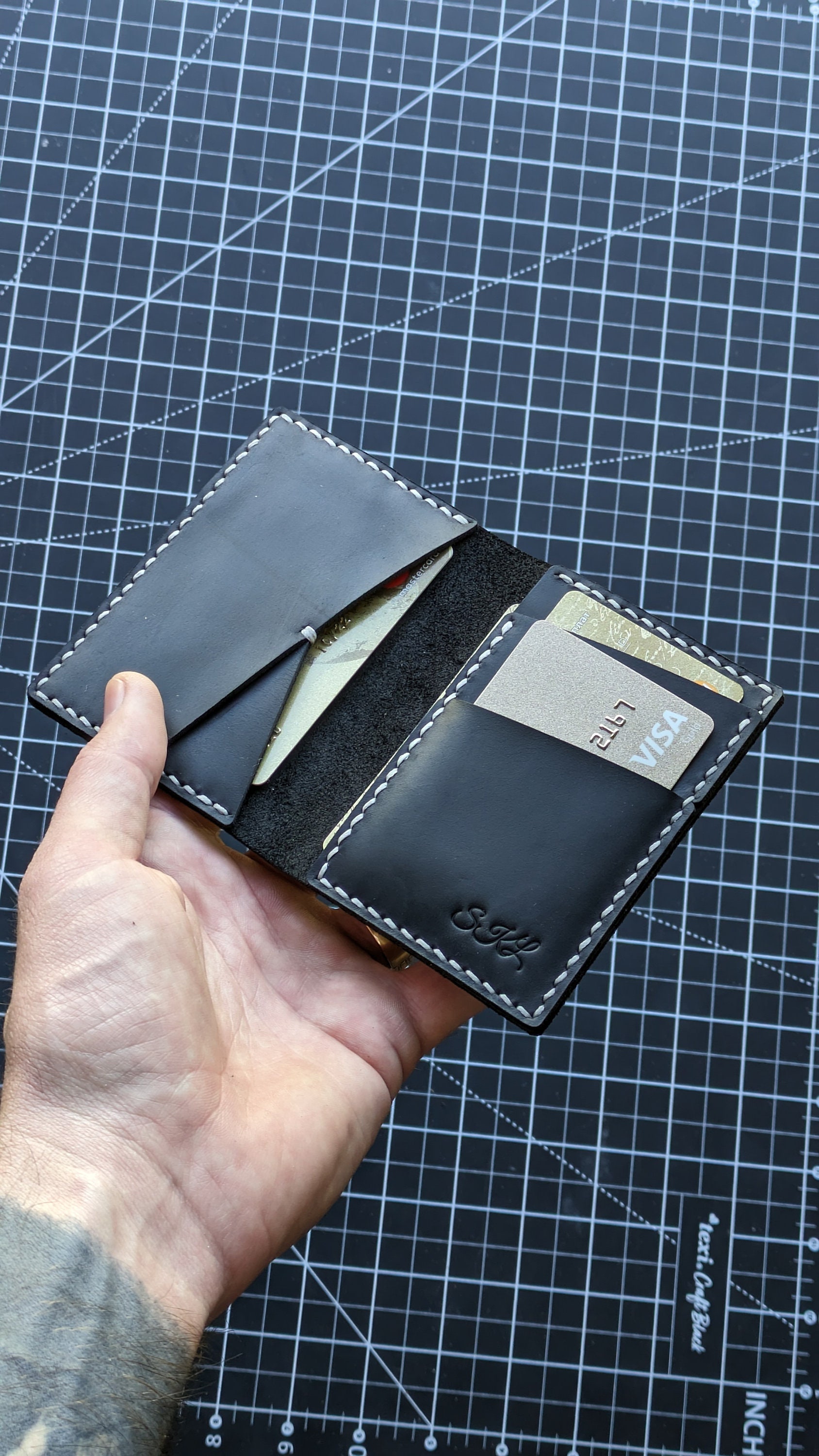 Mens leather card wallet,Leather Bifold Wallet, Leather Vertical Bifold, Breast Pocket Wallet, Handmade Leather Wallet, Slim leather wallet