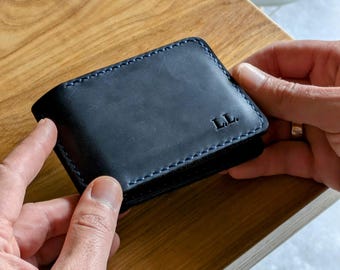 Tarjetero de piel, De piel natural, Billetera con pinza para billetes, Billetera de piel con pinza para billetes, Billetera de piel, Billetera de hombre, Billetera minimalista.