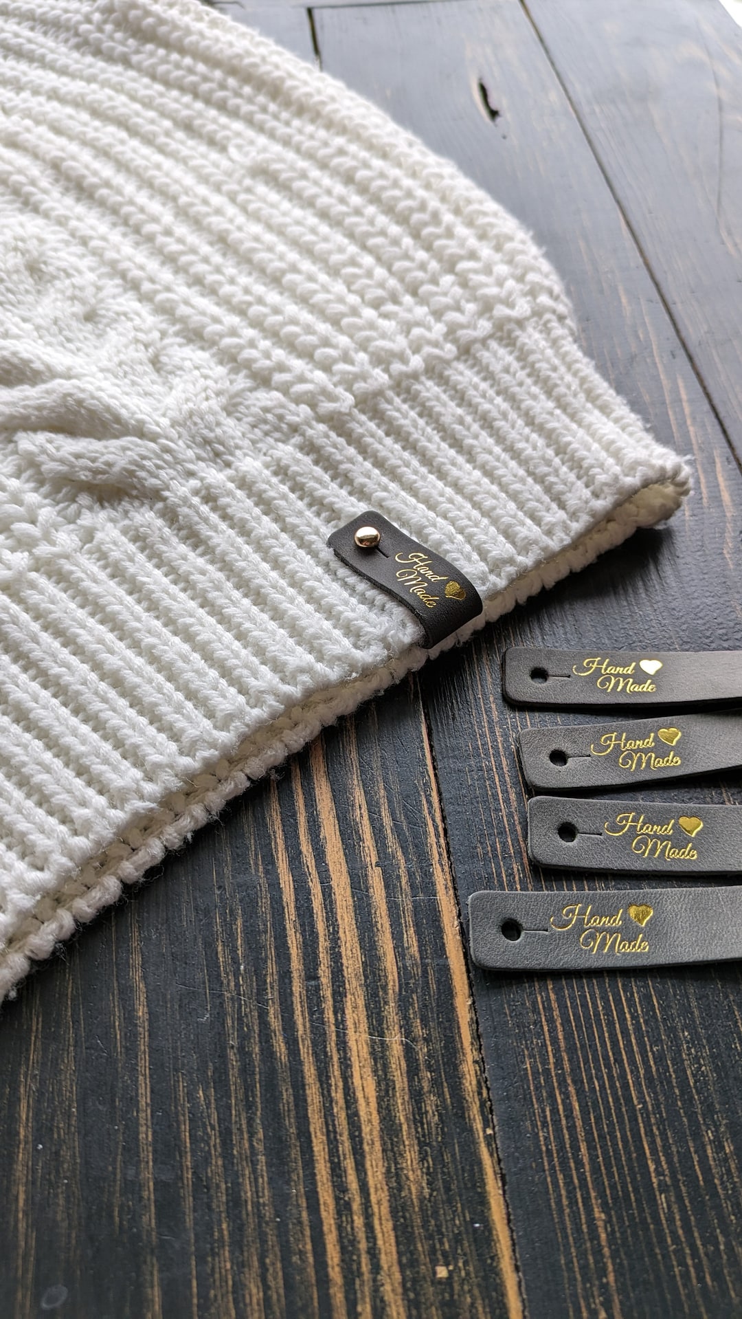 Personalized Labels for Handmade Products, Leather Labels for Knitted ...