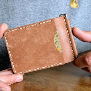 Cartera de cuero personalizada con clip para billetes. Cartera con clip para billetes. Tarjetero de cuero. Cartera de cuero. Cartera con clip para hombre. Cartera minimalista.