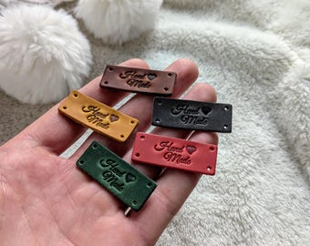 Personalized leather labels, Leather tags , Custom Labels, Knitting leather Labels, Knitting Tags, Labels in leather, Custom leather Labels.