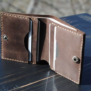Cartera de piel vintage, tarjetero de piel, Cartera de piel, Cartera de piel mujer, Cartera de piel hombre, Monedero mujer, Regalo personalizado imagen 3