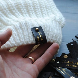 Personalized leather labels. Leather tags. Custom Labels. Knitting leather Labels. Knitting Tags. Labels in leather. Custom leather Labels.