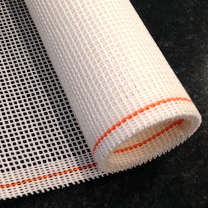 Interlock Blank Needlepoint Canvas WHITE Orange-Line Zweigart 40&quot; x 1 yard