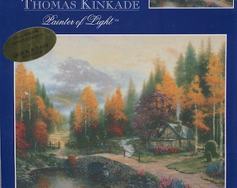 Valley of Peace, embellished cross stitch kit, by Thomas Kinkade, Painter of Light, 12" x 16"