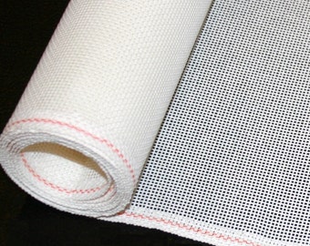 Mono Deluxe Needlepoint Canvas, Orange Line by Zweigart, White, 1 yard -SEE NOTE