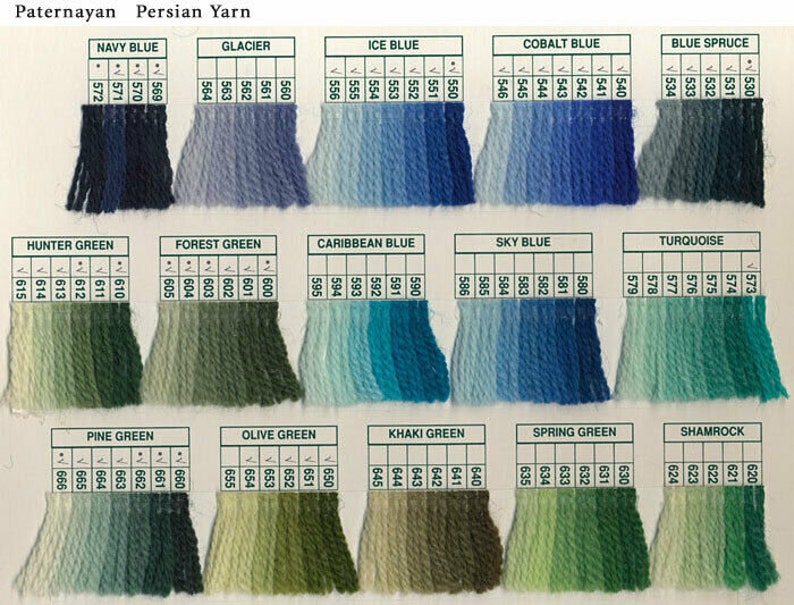 Paternayan Needlepoint Yarn 1/4 Lb Hank 100% Wool 172 Yards - Etsy UK