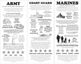 Military Scrapbook Stickers: Army, Air Force, Navy, Marines, Coaswt Guard - Facts, History, Graphics