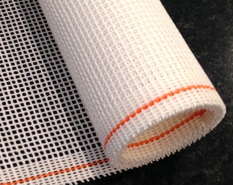 Interlock Blank Needlepoint Canvas WHITE 14-MESH Orange-Line Zweigart 4" x 40"