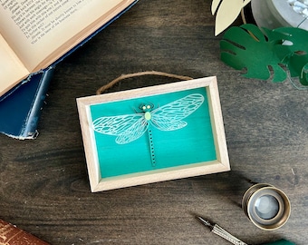 Papercut Dragonfly | Entomology Art | Paper sculpture | Framed Wall Art | Paper Cut Insect | Entomology Without Death | Artificial Insect
