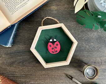 Papercut Ladybug | Entomology Art | Paper sculpture | Framed Wall Art | Paper Cut Insect | Entomology Without Death | Artificial Insect