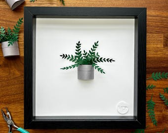 Framed Paper ZZ Plant Wall Art | Paper Houseplant | Zanzibar Gem Plant | Plant Lover | Mini Paper Plant | Paper Cut Plant | 3d ZZ Plant