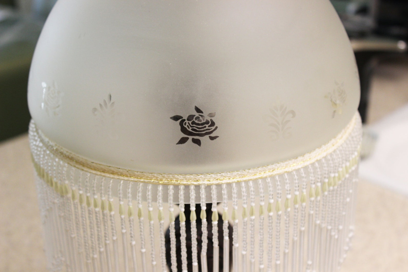 Victorian Boudoir Lamp by Cheyenne Frosted Glass Dome Shade Etsy