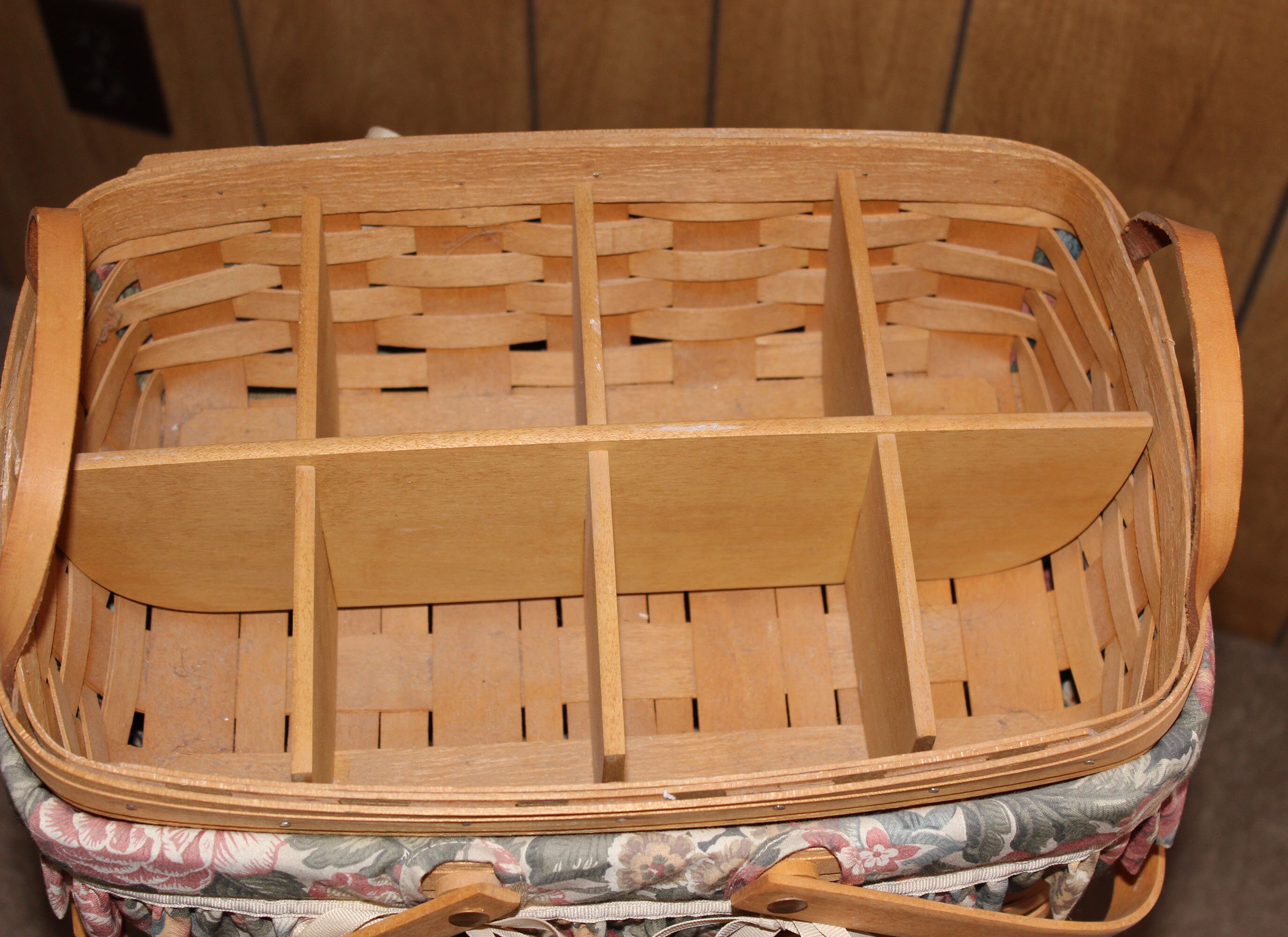Vintage Longaberger Sewing Basket Removable Tray With Dividers Etsy