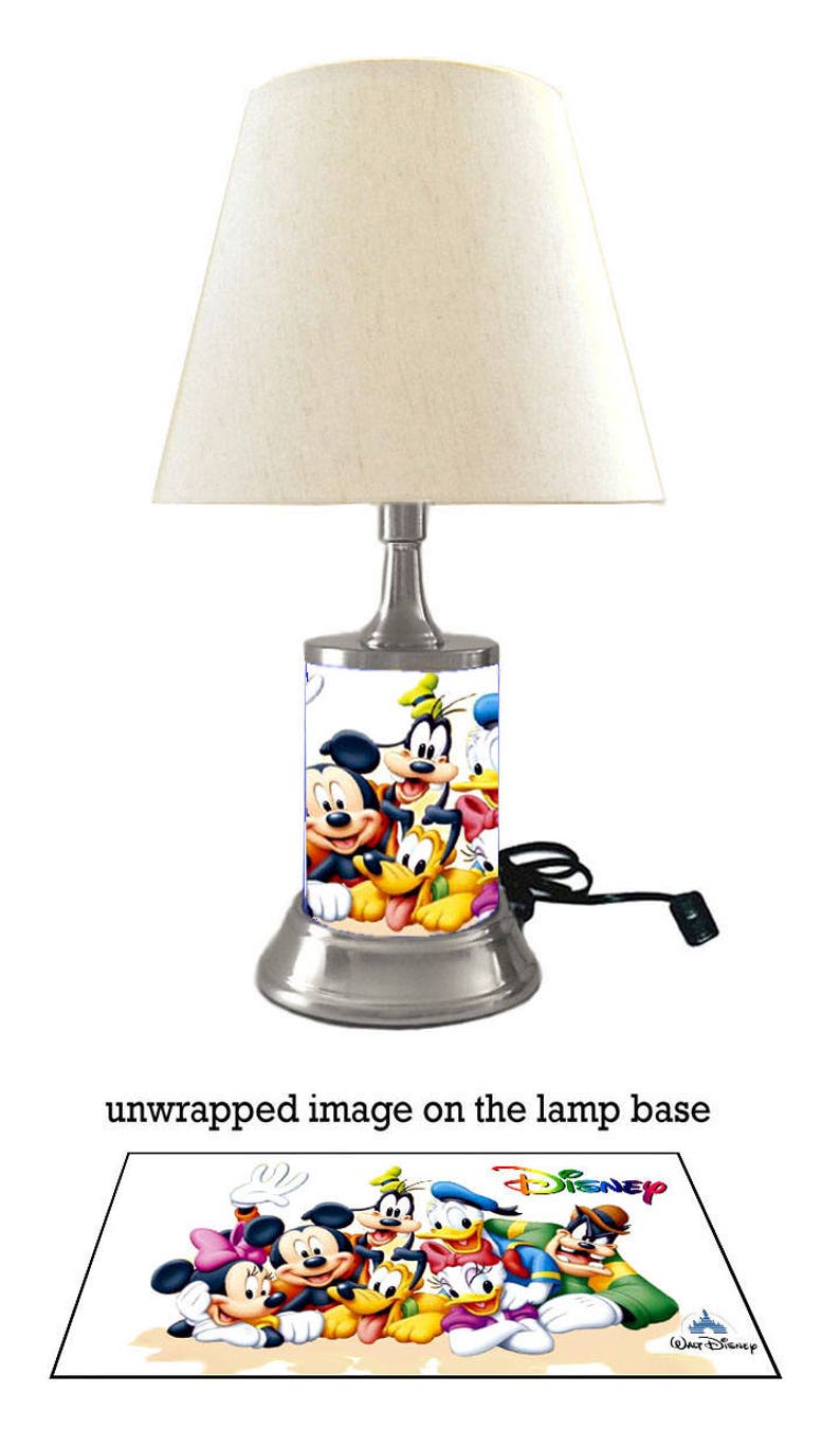 Disney Characters Lamp With Shade Mickey Mouse Minnie Image 0