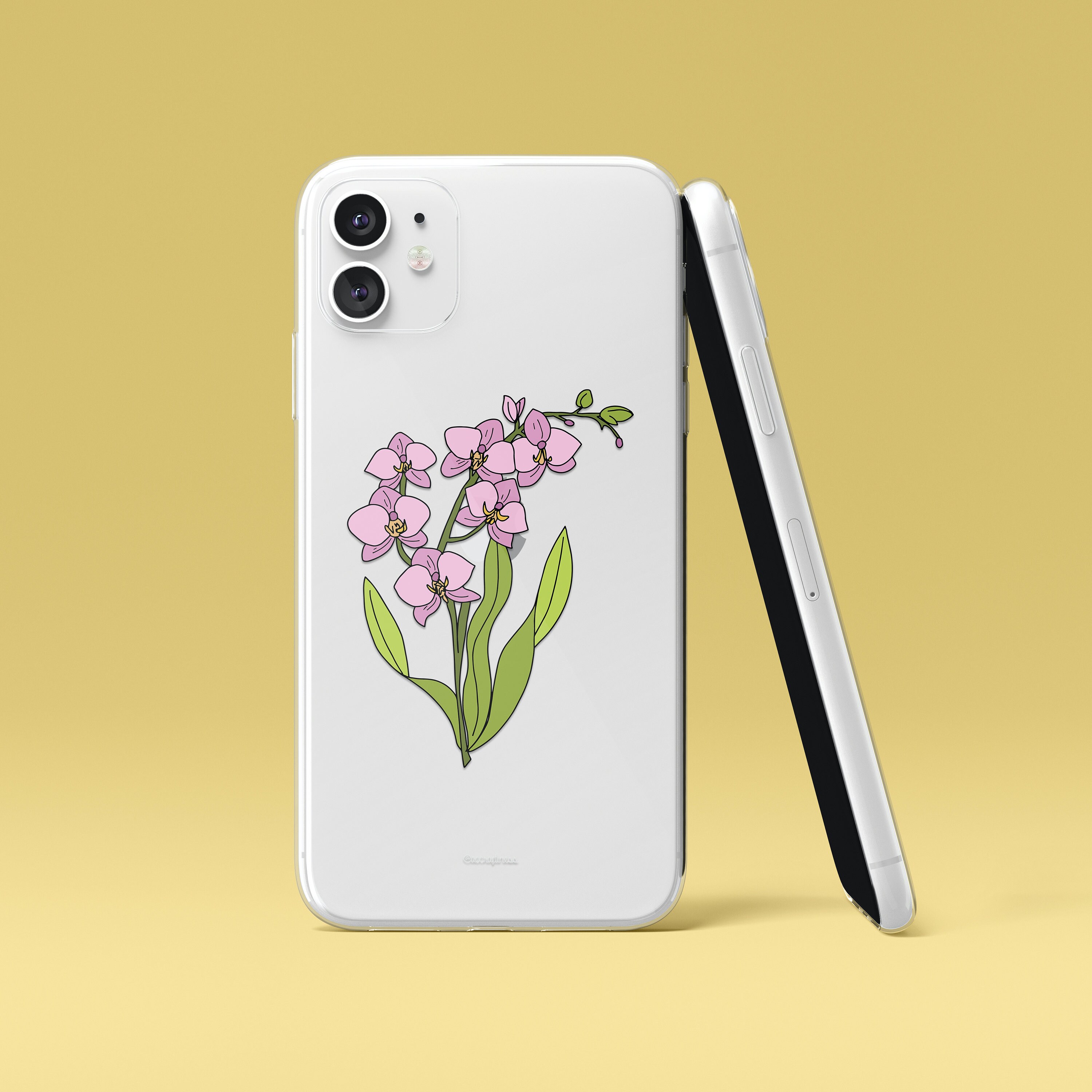 Orchid flower colored | Orchid flower outlined iPhone Case