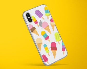 Ice Cream phone case Popsicles and cones Summer Clear iPhone Case iPhone 11 iPhone 11 Pro iPhone 11 pro Max iPhone SE iPhone 7 iPhone X