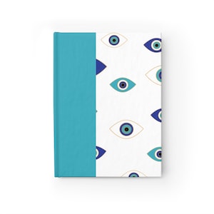 Evil Eye notebook | Lucky Eye Pattern Journal - Ruled Line | Hard Cover notebook | Planner